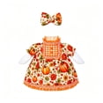 thumbnail image 3 of Aurorax Thanksgiving Porch Goose Outfits 23" Holiday,Goose Clothes for Cement Goose Porch Goose 17/19 inch,Orange Lace Skirt and Bow Fall Porch Goose Accessories for Outdoor Lawn Harvest Decor, 3 of 6
