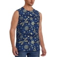 thumbnail image 2 of Fotbe Dark Blue Christmas Men's Camiseta sin Mangas Estampada para Hombres, Playera Casual para Gimnasio, Entrenamiento, Playa-XX-Large, 2 of 7