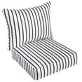 thumbnail image 2 of 23" White and Blue Pin Stripe Sunbrella Deep Seating Pillow and Sofa Chair Cushion, 2 of 2