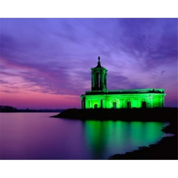 Danita Delimont PDDEU30PTH0091B Church At Rutland Water At Sunset Leicestershire England Poster Print by Paul Thompson, 20 x 16