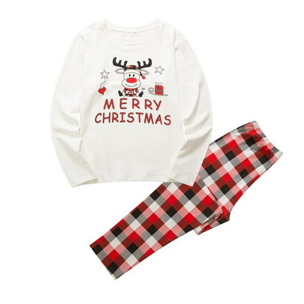 Deepwonder - Matching Family Pajamas Sets Merry Christmas Letter