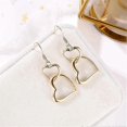 thumbnail image 4 of Double Love Heart Layered Earrings For Girls Elegant Silver Gold Plated Dangle Drop Hooks Earrings Jewelry Birthday Gifts For Women Girlfriend Gold -, 4 of 5