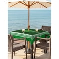 thumbnail image 2 of Outdoor Tablecloth with Umbrella Hole and Zipper, St. Patrick's Day Square Table Cloth 54x54 Inch Waterproof Tablecloth, Green Shamrock Wooden Spring Picnic Table Cover for Patio Camping, 2 of 7
