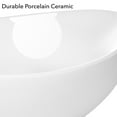 thumbnail image 4 of Miligoré 23" x 15" Oval White Ceramic Vessel Sink - Modern Egg Shape Above Counter Bathroom Vanity Bowl, 4 of 7