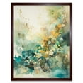 thumbnail image 1 of Wild Plant Flora in Teal Blue and Orange Modern Watercolour Painting Art Print Framed Poster Wall Decor 12x16 inch, 1 of 5