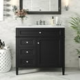 thumbnail image 7 of 36" Bathroom Vanity Sink, Vanity Cabinet with Ceramic Sink and Tip-out Drawers, Freestanding Bathroom Sink Base Vanities Cabinets for Bathroom, Easy Assembly, Black, 7 of 7