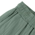 thumbnail image 4 of JJHGVB Cotton Linen Capris for Women Beach Resort Pants Wide Leg Capri Long Shorts Womens Linen Shorts Cotton Linen Pants Dress Shorts Pedal Pushers for Women Baggy Shorts Women Army Green L, 4 of 6