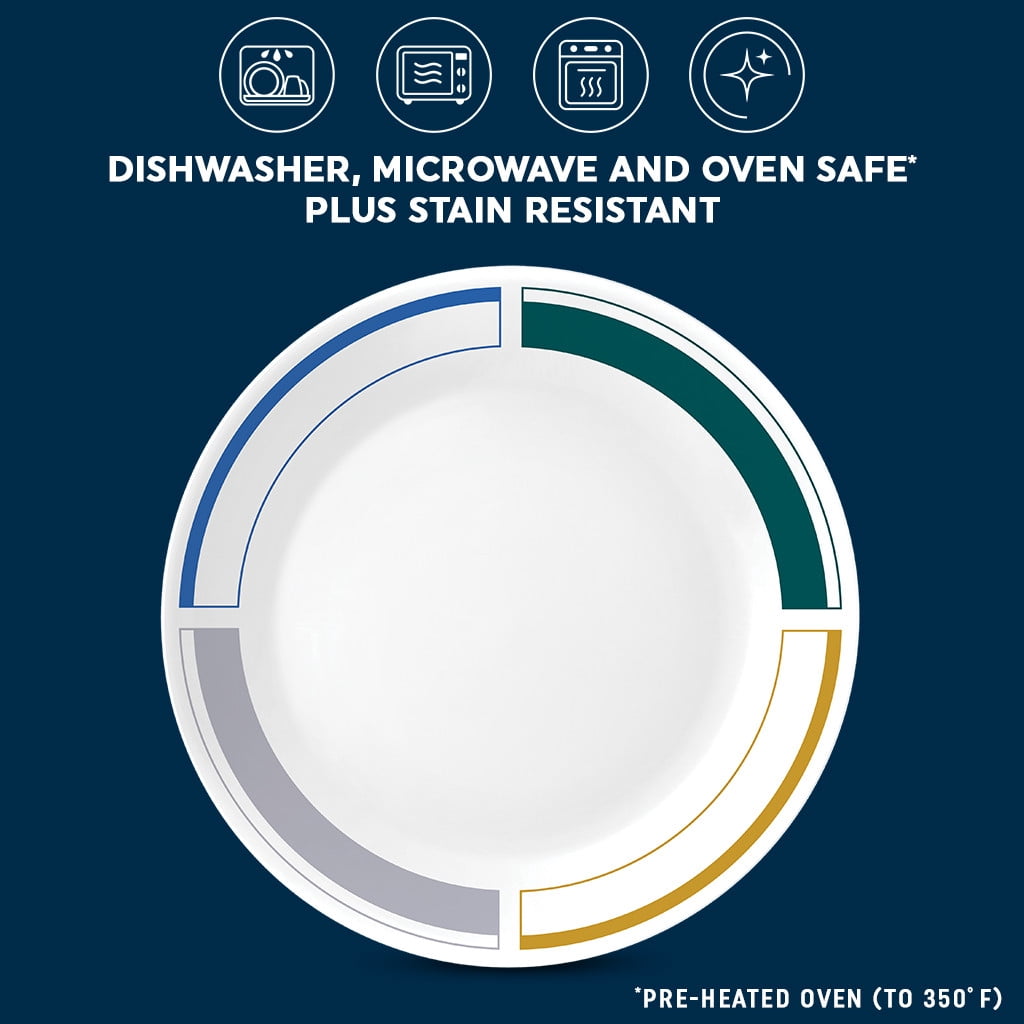 (2 pack) Corelle Color Block 10.25" Dinner Plate