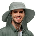 thumbnail image 1 of Solaris Sombreros de Sol para Hombre con Solapa para el Cuello, Sombrero de Ala Ancha para Pesca Safari y Senderismo, Protección UPF 50+, Correa Ajustable para la Barbilla, Gris, 1 of 8