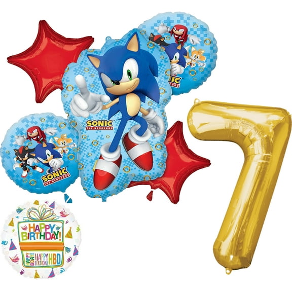 Sonic The Hedgehog 7th Birthday Party Supplies and Balloon Decorations