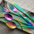 thumbnail image 3 of Elyon Tableware® 20-Piece Iridescence Rainbow Flatware Cutlery Set, Stainless Steel, Service For 4, 3 of 7
