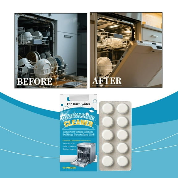 Jpxdew Dishwasher Cleaning Tablets for Scale Dirt Removal,Effervescent Action Deep Clean Solution Household Use