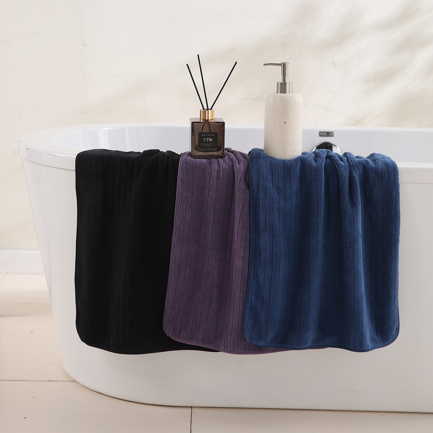 Covina Home 12 Pack Hand Towel Set, Oversized Ultra Soft Microfiber Bathroom Towel Set Adult Luxury Lightweight Cozy Collection