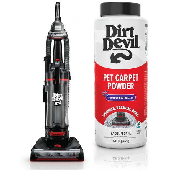 Dirt Devil Upright Vacuum, Multi-Surface Total Pet, Pet Friendly & Dirt Devil Pet Room Refresher Carpet Powder, 32oz