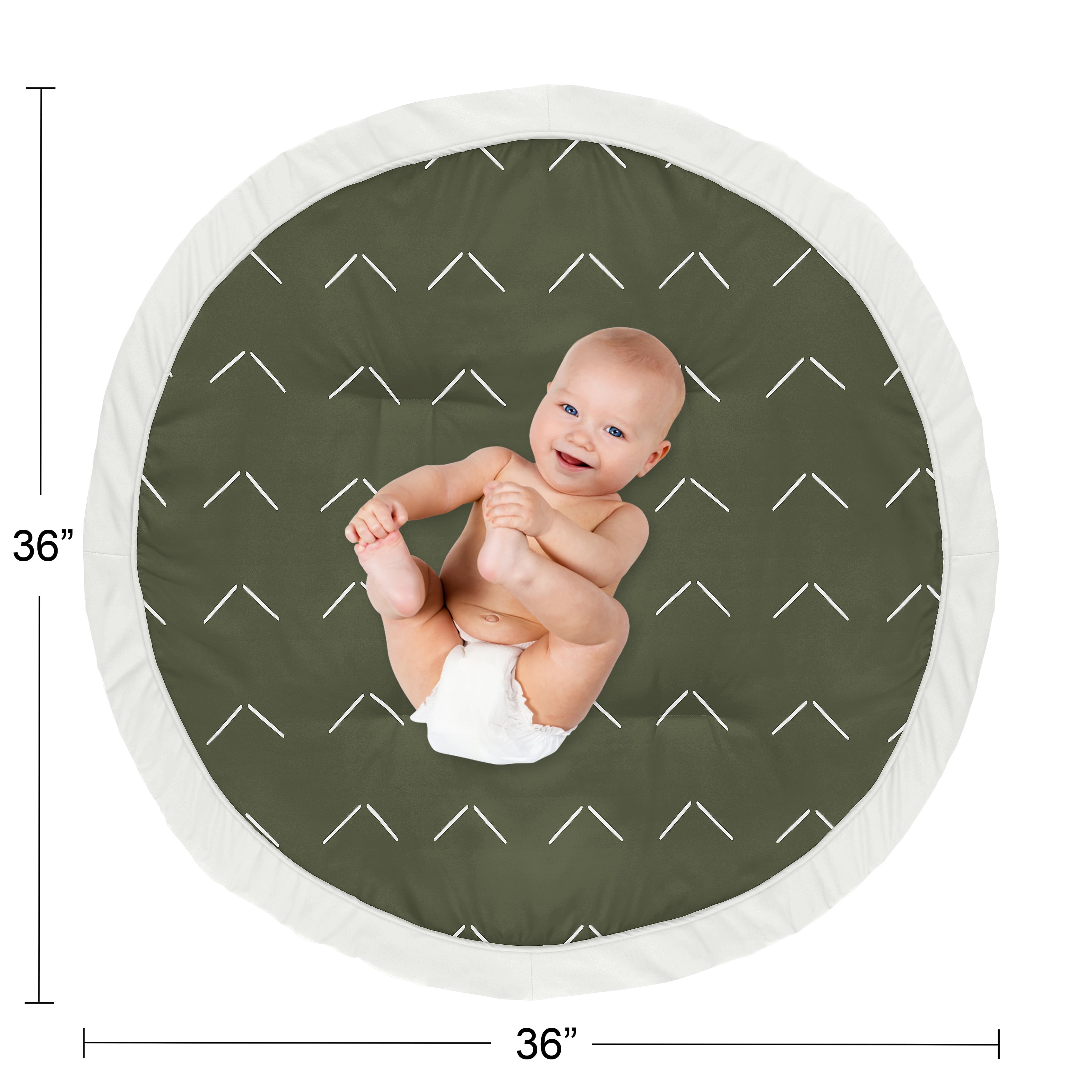 Sweet Jojo Designs Diamond Tuft Green and Ivory Baby Play Mat