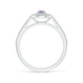 thumbnail image 2 of ANGARA Natural 0.1 Ct. Amethyst with Diamond Halo Ring in 14K White Gold for Women (Ring Size: 3), 2 of 10