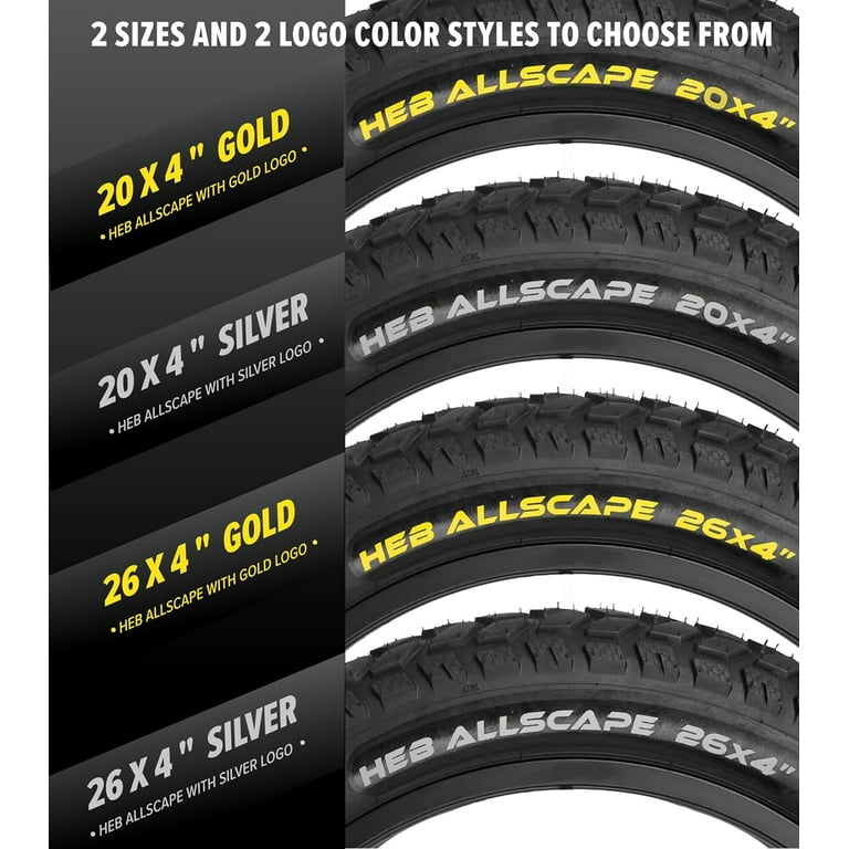 Happy Ebikes Allscape Fat Tire for Ebikes Heavy Duty High Performance Bike Tires for Street Trails Gravel Sand and Snow 26 inch Motorcycle