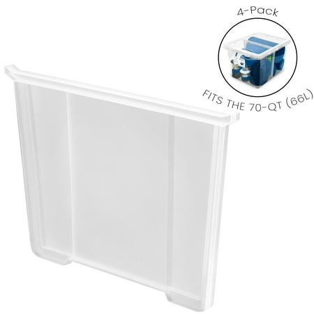 The Home Edit Additional Dividers for 70 Quart Storage Bin, Adult, Set of 4