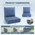 thumbnail image 2 of Outdoor Wicker Furniture Cushion Set, 24 x 22 x 6 Thicken Deep Seat Patio Chair Cushions, Navy Blue, 5 Sets, 2 of 10