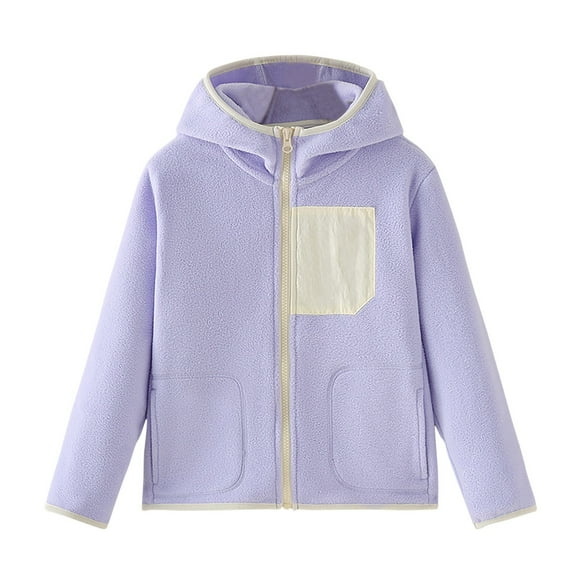 Ketyyh-chn99 Toddler Baby Girl Coats Baby Girls Cardigan Jacket Fleece Lined Button Down Newborn Boys Cute Sweater Coat Long Sleeve V Neck Warm Cotton Size for 5-6Y,Purple
