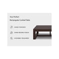 thumbnail image 6 of Bowery Hill Dark Brown Coffee Table Rectangular Oversized 56.06" W x 42.06" D x 16.63" H, 6 of 9