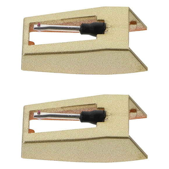 LIFKOME Stylus For Record Player Aluminum Golden With Regular Replacement 2pcs