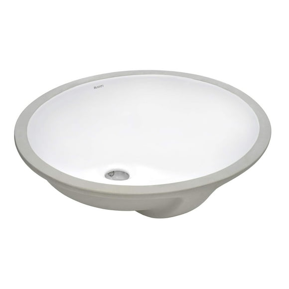 Ruvati 18 x 15 inch Undermount Bathroom Sink - White Oval Ceramic Bathroom Sinks with Overflow for Bathroom Vanity Sink, Porcelain Bathroom Basin - RVB0618