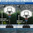 thumbnail image 3 of Swimming Pool Basketball Hoop for Indoor & Outdoor, Portable Poolside Basketball Hoop with Adjustable Height, Pool Toys Game  Basketball System Goal Stand for Boys  Girls Kids Adults, Black + White, 3 of 9