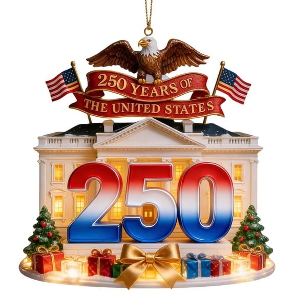 US 250th Anniversary Ornament, 250 Years of The United States Anniversary 2026 Patriotic Decorations, 2D Acrylic Collectible Keepsake Gift for Patriots & History Lovers