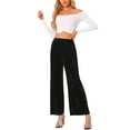 thumbnail image 2 of INSPIRE CHIC Women's Wide Leg Pants High Waist Elastic Party Outfit Trousers XL Black, 2 of 6