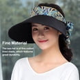 thumbnail image 2 of Cotton Linen Women Sunhat Decorative Colorful Replacement Windproof Breathable Summer Beach Sunbonnet Hat Cap Headwear Black, 2 of 9