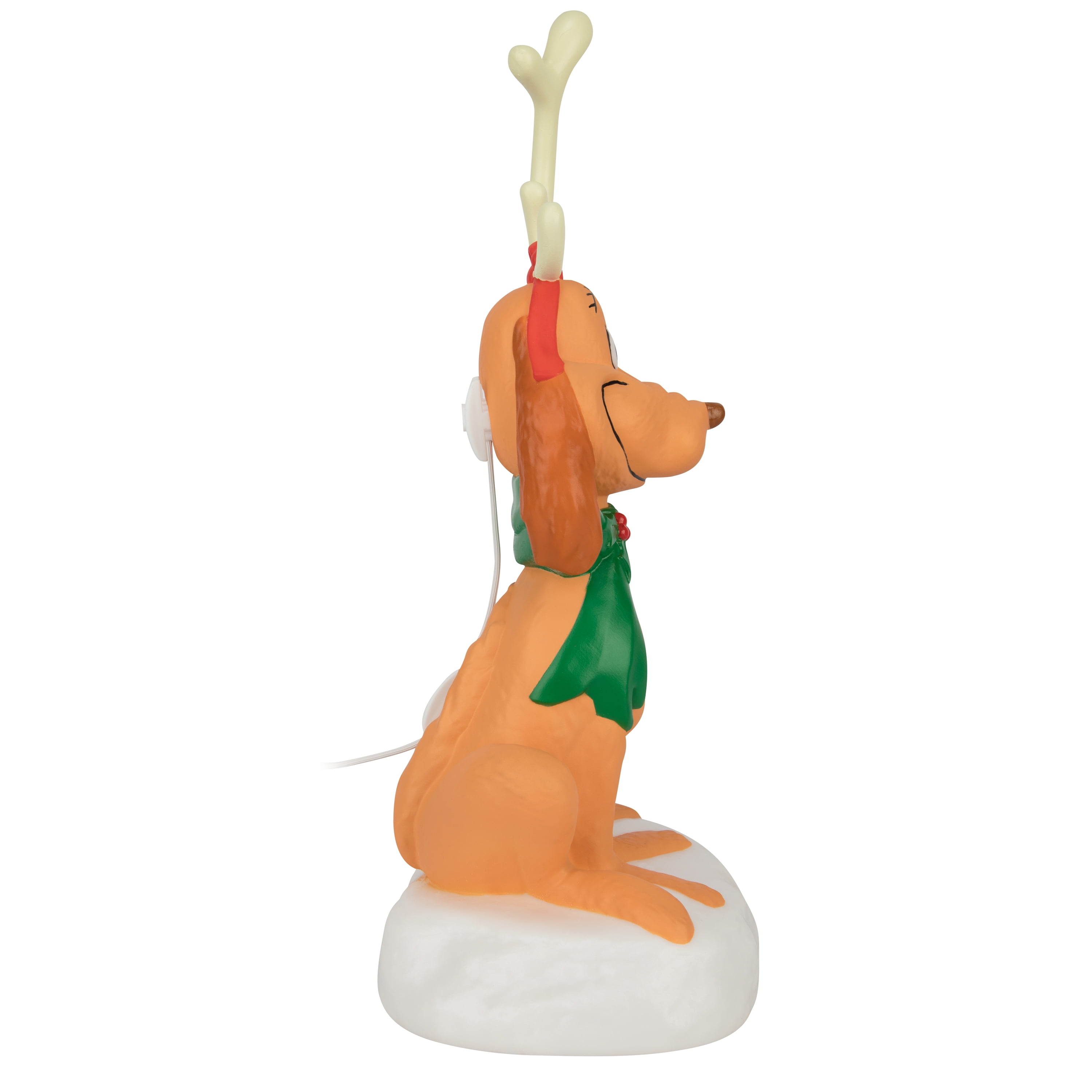 Christmas Blow Mold Lighted Covered Outdoor Decor Max with Antler from Dr. Seuss, 14 in