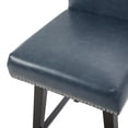 thumbnail image 4 of CHITA Swivel Faux Leather Upholstered Barstool, 26 inch, Navy Blue, 4 of 7