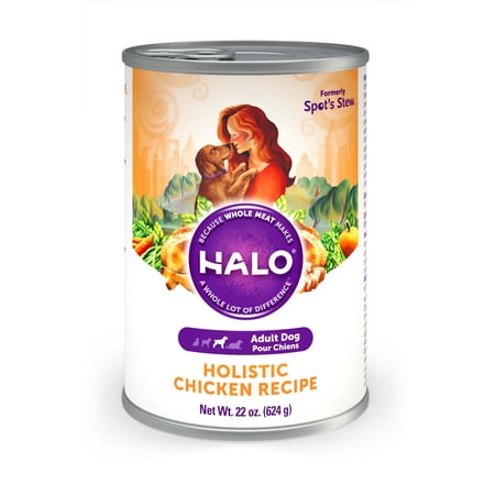 Halo Natural Wet Dog Food, Chicken Recipe, 22-Ounce Can (Pack of