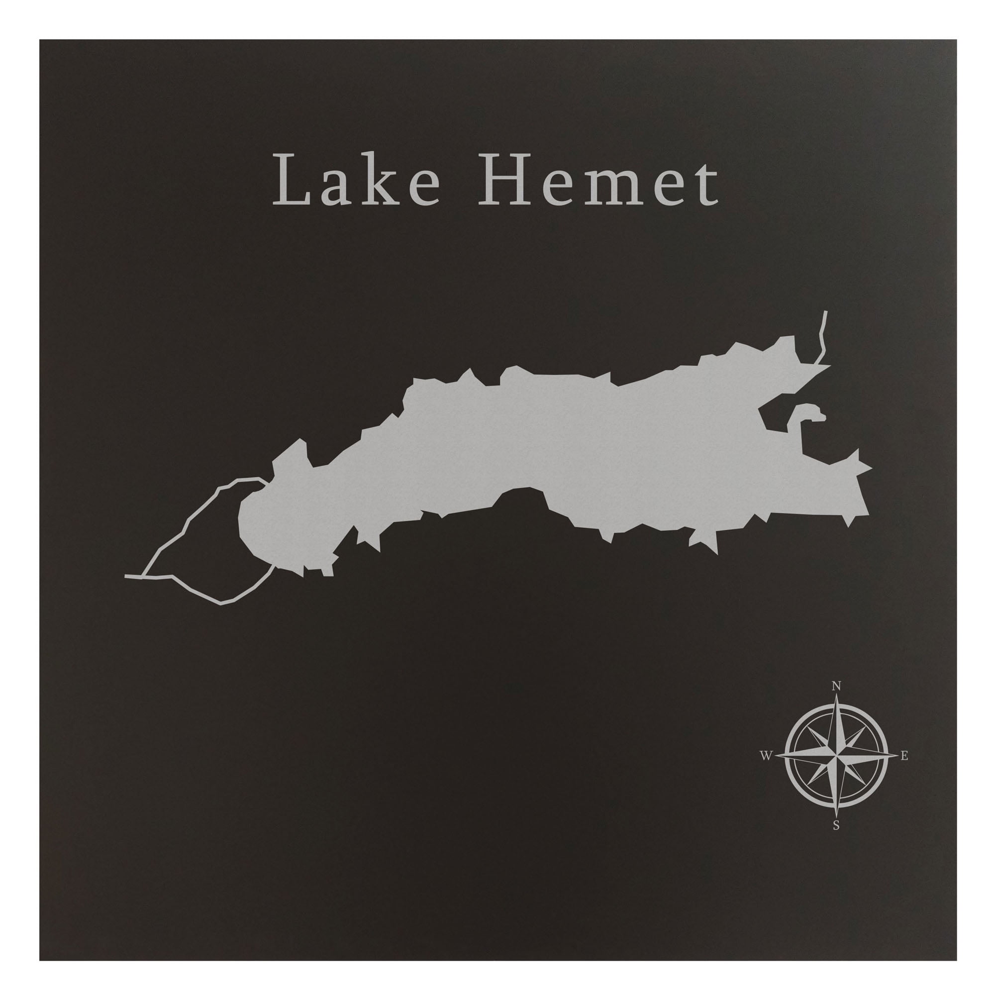 Lake Hemet Map 12x12