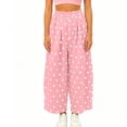 thumbnail image 4 of Cagogo Women's Polka Dot Wide Leg Trousers Elastic Waist Casual Loose Long Pants with Pockets Travel Beach Work Lounge Palazzo Pants Summer Fashion Clothes, Pink 2XL, 4 of 6