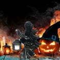thumbnail image 5 of Fantasma de resina con linterna, estatua de mensajero del infierno, escultura de Halloween, decoración de jardín, 5 of 5