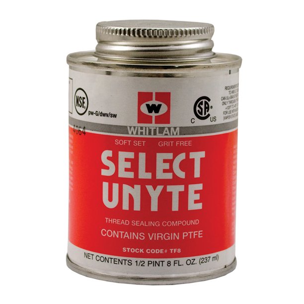 Pack 12, 1 Pint Brush Top Can Whitlam "Select Unyte" Teflon Pipe Joint
