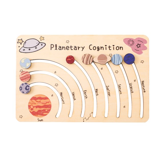 Wooden Solar System Puzzle With Eight Planets For Children Enlightenment And Cognitive Learning In Educational Toy Design
