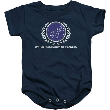 

Star Trek Next Generation Tv United Federation Logo Infant Romper Snapsuit Navy