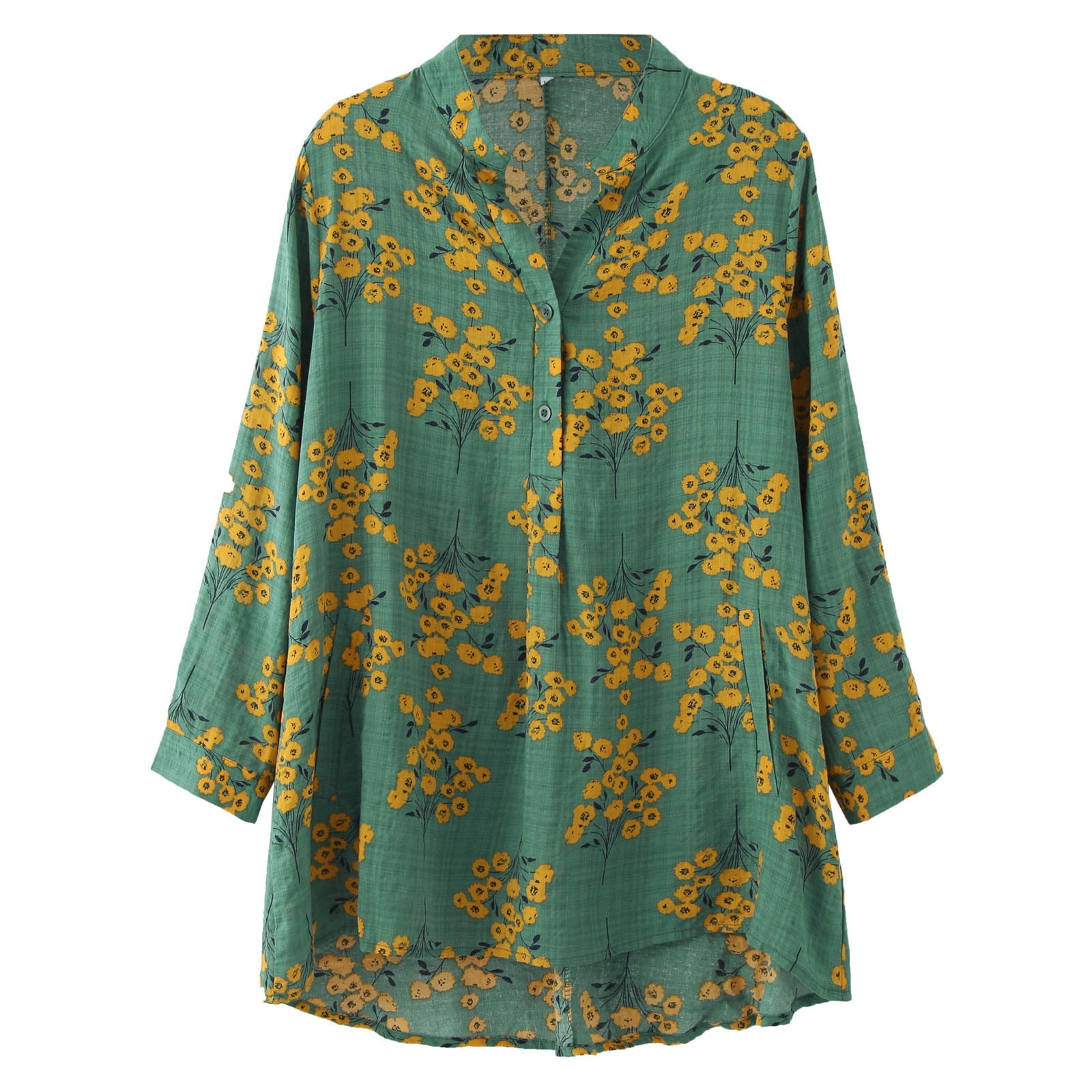 Women's Blue Oversized Fit Button Down Shirt