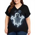thumbnail image 5 of Youyipin womens tank tops Short Sleeved T-shirt Printed Halloween V-neck Shoulder Top Summer tops for women, 5 of 5