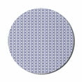 thumbnail image 1 of Abstract Mouse Pad for Computers, Continuous Print of 4 Leaf Motifs Geometric Concept, Round Non-Slip Thick Rubber Modern Gaming Mousepad, 8" Round, Indigo and White, by Ambesonne, 1 of 2