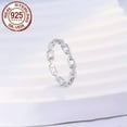 thumbnail image 6 of S925 Sterling Silver 925 CZ Women Cuban Link Tennis Wedding Engagement Ring, 6 of 9