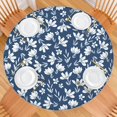thumbnail image 2 of Elasticized Edge Round Tablecloth with Classic Floral Print, Water-Resistant Polyester Fabric, Designed for 44-52 Inch Diameter Tables, 2 of 7