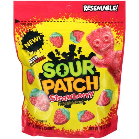 Sour Bubble Gum - (6 Pack) Sour Patch Kids, Strawberry Soft and Chewy Candy, 10 Oz