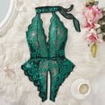 thumbnail image 2 of Levmjia Lingerie Set Lace Teddy Bodysuit One Piece Lingerie For Women Solid Color Soft Sheer Mesh Sleepwear Romantic Valentines Day Gift, 2 of 9