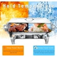 thumbnail image 2 of Jacgood 5 Pack Chafing Dish Buffet Set 8Qt. Foldable Rectangular Chafer Set, Stainless Steel Catering Warmer Set W/Full Size Water Pan, Food Pan, Fuel Holder for Cooked Food Insulation, 2 of 7