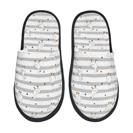 Balery Cute Goose Slient Indoor Furry Fleece Comfort House Shoes Soft Non-Slip Home Shoes Cotton slippers House Slippers-- Medium