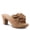 TAN, variant on Women's NORMAJEAN Slide Sandals - Denim-Inspired Design, Oversized Bow, Cushioned Footbed, 3" Heel